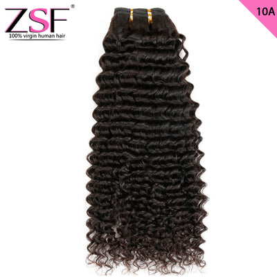 ZSF Hair Grade 10A Vigin Hair Kinky Curly 1Bundle 100% Unprocessed Human Hair Weave Extensions