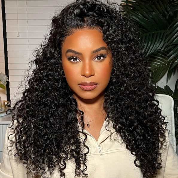 ZSF 3 In 1 Half Wig |Flip Over Burmese Curly Install Half With Drawstring Glueless Beginner Friendly