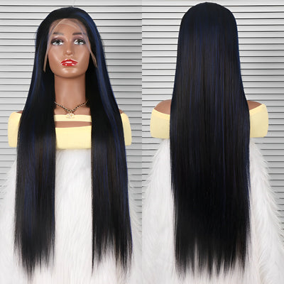ZSF 1b/blue Highlight Body Wave Transparent Lace Wig