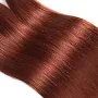 ZSF Auburn Brown #33 Straight Virgin Hair 3Bundles With Lace Closure 100% Human Hair