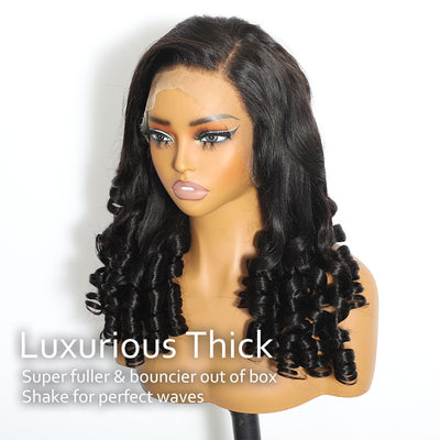 ZSF Customized Tip Wavy Hair HD Lace Closure Wig Virgin Hair Unprocessed Human Hair Natural Black