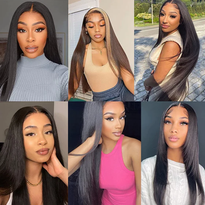 (Clearance Sale) ZSF Hair 13*1 4*1 T-Part Lace Wig Straight Virgin Hair Unprocessed Human Hair 1Piece Natural Black