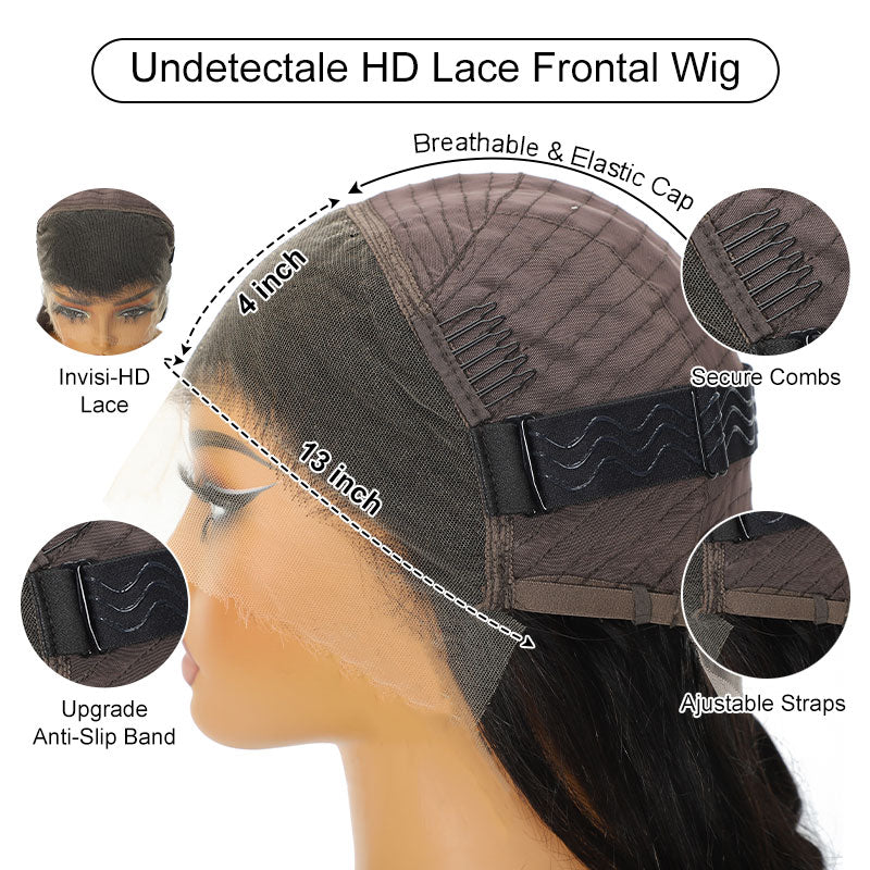 (BUY 1 GET 1 Free) ZSF New Arrival Ash Blonde Straight Human Hair Lace Frontal Wig Plucked