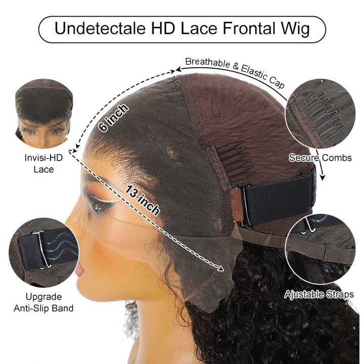 ベアー様 ZSF Burmese Curly 13*6 HD Full Lace Frontal Wigs Vigin Human Lace