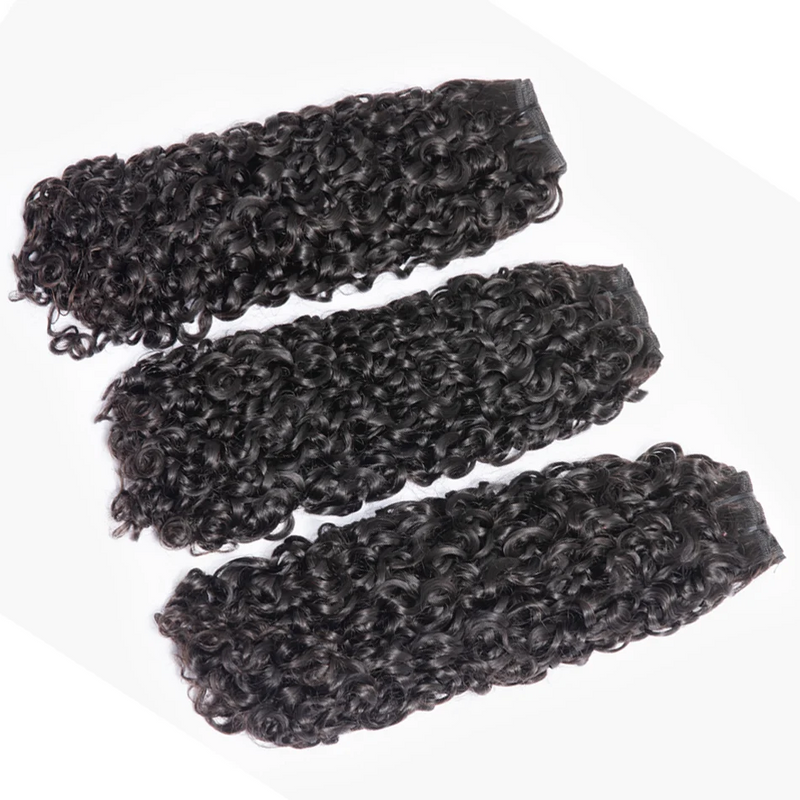 ZSF Grade 10A Hair Pixie Curly 100% Unprocessed Human Hair Weave 1Bundle Natural Black