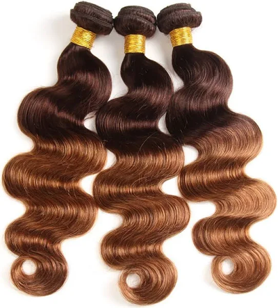 ZSF Ombre T4/30 Body Wave Virgin Hair 3Bundles With Lace Closure 100% Human Hair