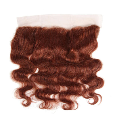 ZSF Auburn Brown #33 Body Wave Virgin Hair 4 Bundles With Lace Frontal 100% Human Hair