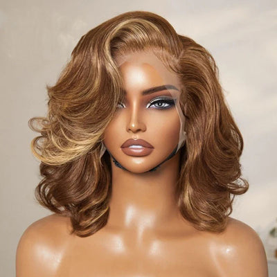 ZSF Body Wave Short Bob Lace Human Wig Brazilian Bob Wigs With Full Ends