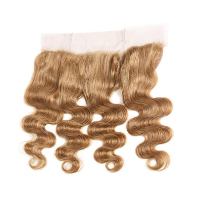 ZSF Honey Blonde #27 Body Wave Human Hair 3 Bundles With Lace Frontal Vigin Hair