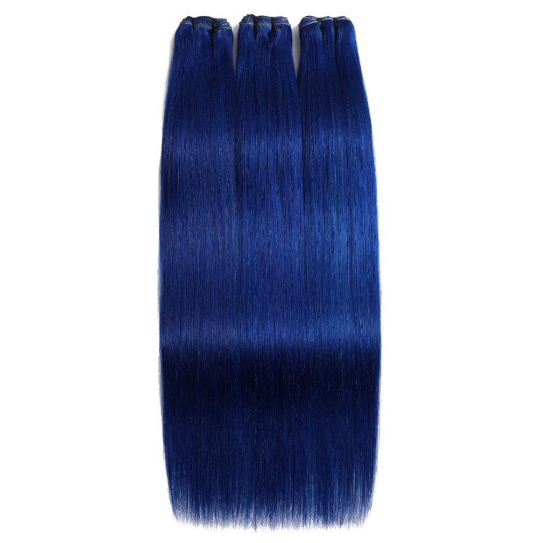 ZSF Hair 8A Grade Blue Straight Hair Bundles 100% Human Virgin Hair 1 ...