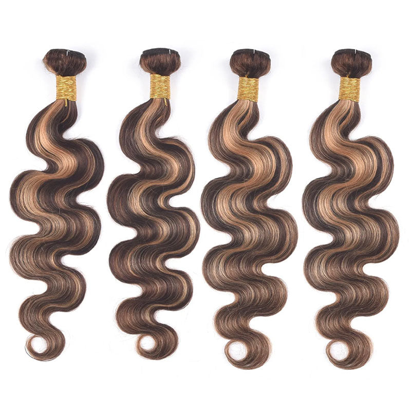 ZSF Ombre  P4/30 Body Wave Virgin Hair 4Bundles With Lace Frontal 100% Human Hair