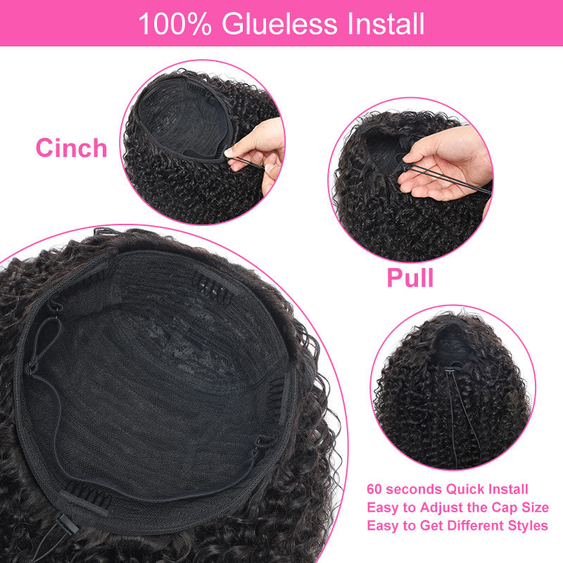 ZSF Hair 3-In-1 Half Wig Flip Over Burmese Curly 33