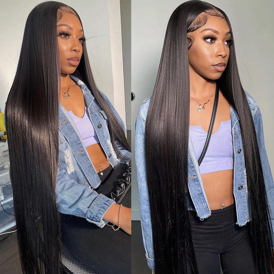 34/38/40 Inch ZSF Hair Lace Frontal Wig Virgin Hair Unprocessed Human Hair 1Piece