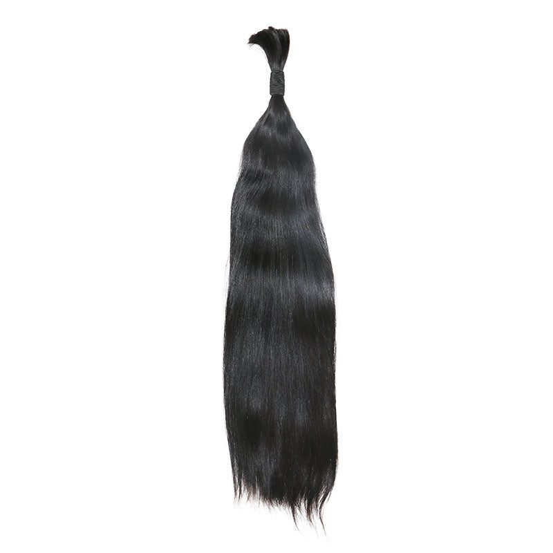 Full From Top To End | Double Drawn Hair Bulk No Weft Straight 1Bundle Unprocessed Virgin Human Hair Mixed Length