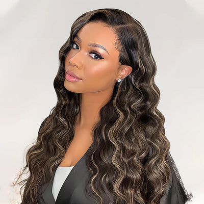 (BUY 1 GET 1 Free)ZSF Highlight 1B/27 Loose Wave Lace Wig Invisible HD Lace Frontal Natural Hairline Virgin Human Hair