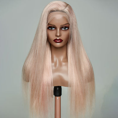 (BUY 1 GET 1 Free) ZSF New Arrival Ash Blonde Straight Human Hair Lace Frontal Wig Plucked