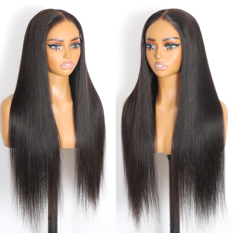ZSF 6*6/7*7 HD Lace Silky Straight Glueless Invisible Drawstring Wig Human Hair Beginner Friendly