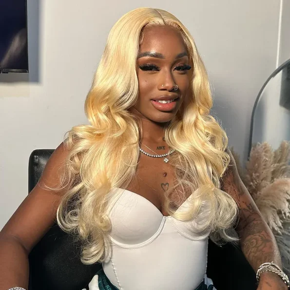 【Deals】 ZSF Russian HD 613 Blonde Body Wave Virgin Hair Preplucked With Baby Hair Natural Hairline