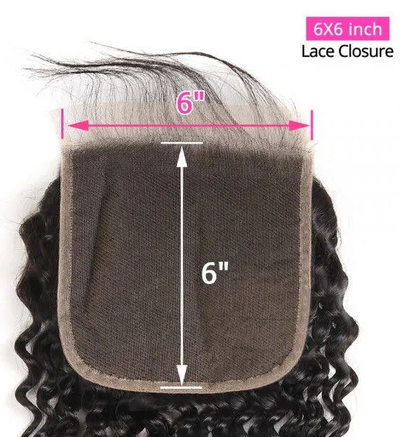 ZSF 6*6/7*7 Lace Closure With Deep Curly Bundles Grade 8A Virgin Hair Unprocessed Natural Black Hair Weaving