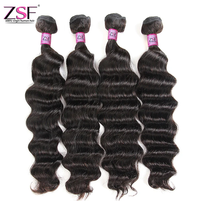 ZSF Grade 10A Bundle Loose Deep Wave 100% Unprocessed Human Hair Weave 1Bundle