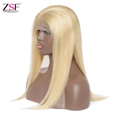 (Clearance Ship) ZSF Russian 613 Blonde Vigin Remy Hair Lace Front Wig 100% Human Hair
