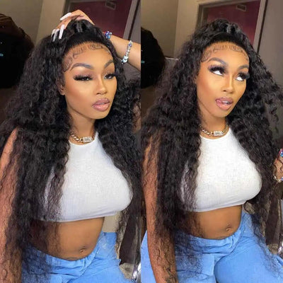ZSF Water Wave 13*4 HD Lace Frontal Wig Human Hair Pre-Plucked Hairline
