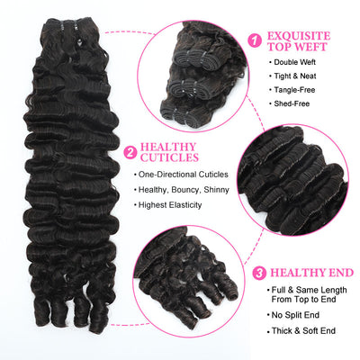 ZSF Hair Grade Double Drawn Hair Burmese Curl 1Bundle 100% Unprocessed Human Hair Weave Extensions