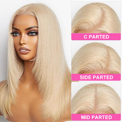 ZSF Layered Cut Russian HD 613 Blonde Straight Virgin Hair Preplucked With Baby Hair Natural Hairline