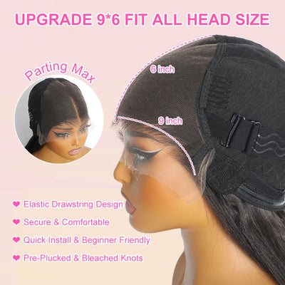 ZSF Wear Go Wig Kinky Curly 9*6 M-Cap HD Lace Pre-Cut Tiny Knots Drawstring Natural Hairline Human Hair