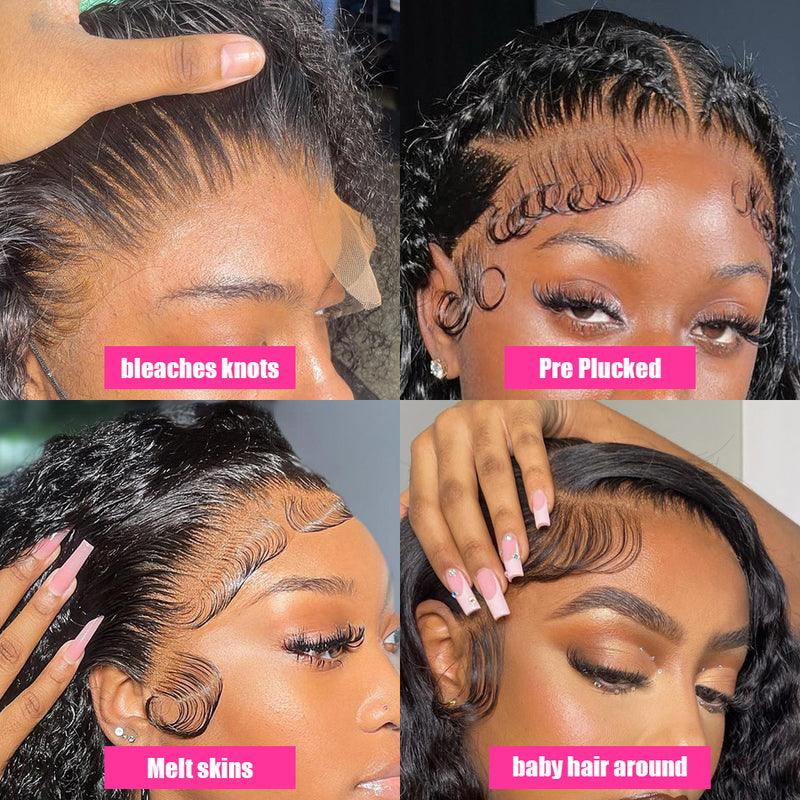(BUY 1 GET 1 Free)ZSF Hair Burmese Curly Transparent Lace Wig 100% Human Virgin Hair