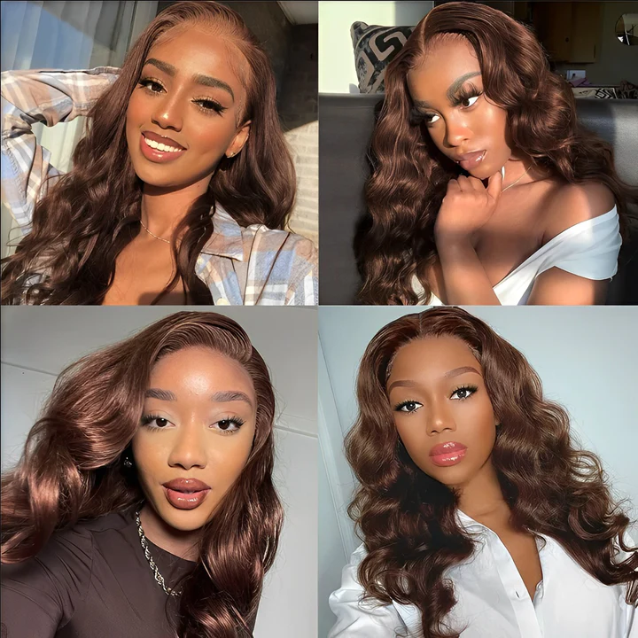 (BUY 2 PAY 1)ZSF Hair Transparent Lace Wig Dark Brown 