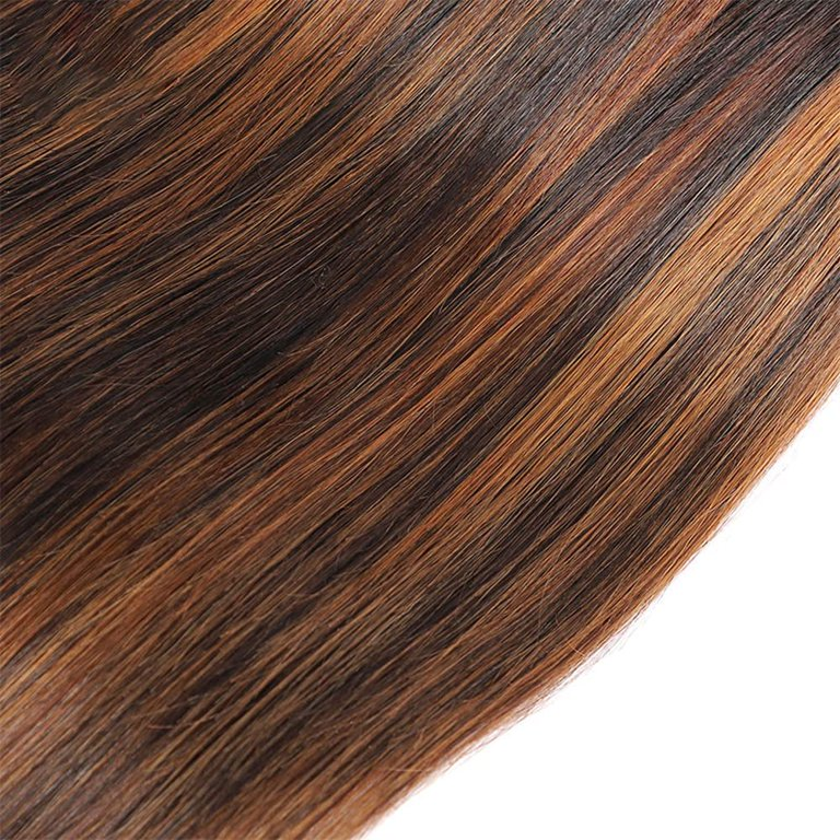 ZSF P4/30 Ombre Straight Human Hair 3Bundles With Lace Closure Brazilian Remy Hair