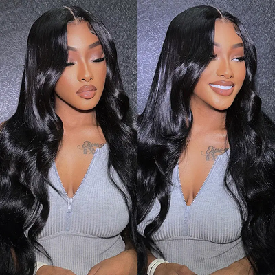 (BUY 1 GET 1 Free) ZSF 9*6 HD Lace Glueless Wig Body Wave Pre-Bleached Drawstring Tiny Knots Pre-Plucked Middle Part Hairline Pre-Cut Lace