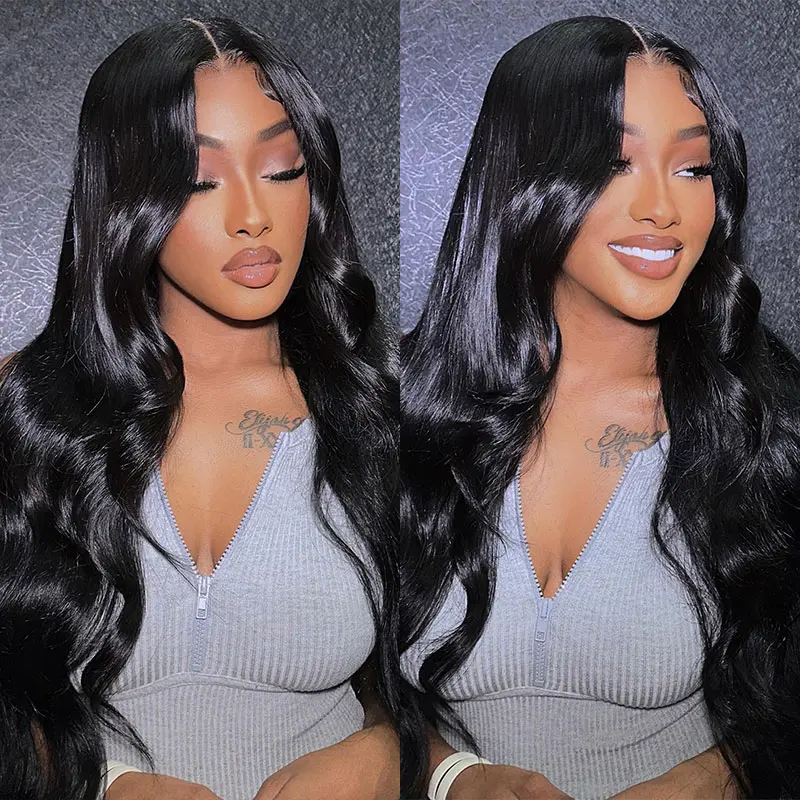 (BUY 1 GET 1 Free) ZSF 9*6 HD Lace Glueless Wig Body Wave Pre-Bleached Drawstring Tiny Knots Pre-Plucked Middle Part Hairline Pre-Cut Lace