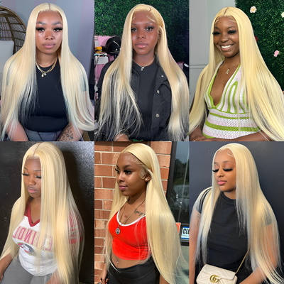 ZSF Blonde #613 Color Straight 3Bundles With Lace Frontal 100% Human Hair