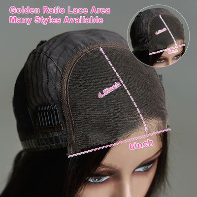 ZSF Straight Glueless HD Lace Closure Wear Go Wig Dome Cap Beginner Friendly Hair 1Piece