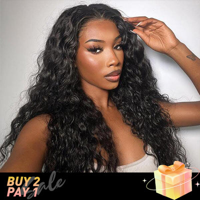 (BUY 2 PAY 1)ZSF Hair Transparent Lace Wig Water Wave Human Virgin Hair One Piece