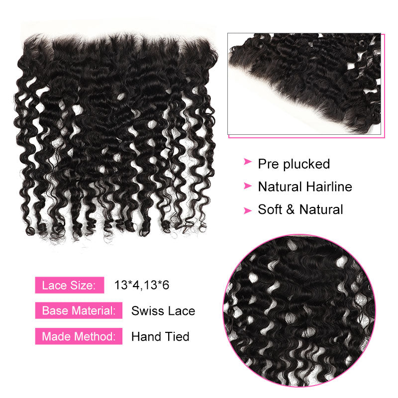 ZSF Hair 13x4/13*6  Transparent/HD Lace Frontal Burmese Curly Free Part 1piece Natural Black
