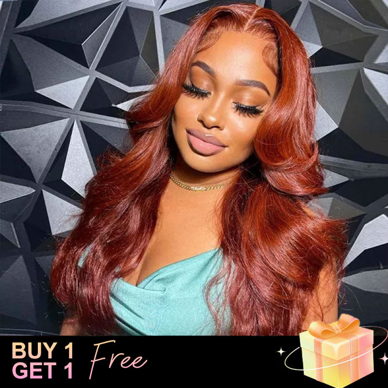 (BUY 1 GET 1 Free) ZSF 6*4.5 Glueless Curtain Bangs HD Lace Body Wave Wig Pre-Bleached Natural Hairline