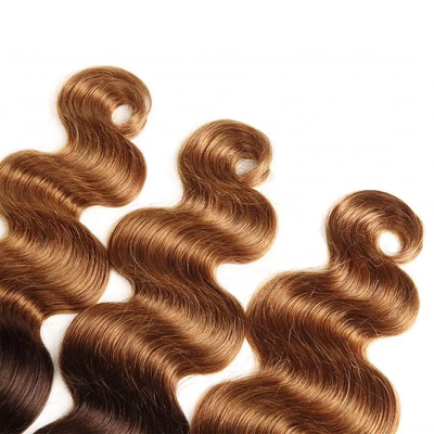 ZSF Ombre T4/30 Body Wave Virgin Hair 3Bundles With Lace Frontal 100% Human Hair