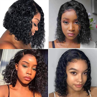 ZSF Deep Wave Bob Wig Deep Wave Bob Wig 5*5 HD Lace Brazilian Virgin Hair Unprocessed Curly Wigs