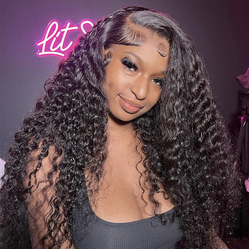 (BUY 1 GET 1 Free)ZSF Hair Burmese Curly Transparent Lace Wig 100% Human Virgin Hair