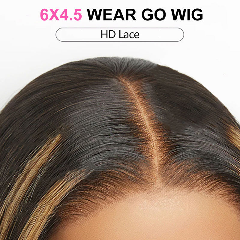 ZSF Highlight Straight Glueless Short Bob Lace Wig Brazilian Virgin Hair Unprocessed Human Hair 1Piece