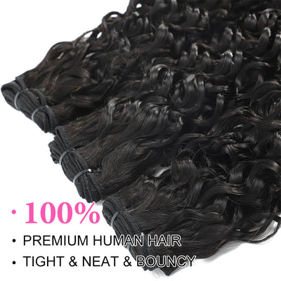 ZSF Hair Grade Double Drawn Hair Water Wave 1Bundle 100% Unprocessed Human Hair Weave Extensions