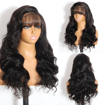 (Ready to Ship) ZSF Pre-Styled Layered Cut With Side Bangs Body Wave Invisible HD Lace C Part Frontal Wig Real Human Hair Natural Hairline