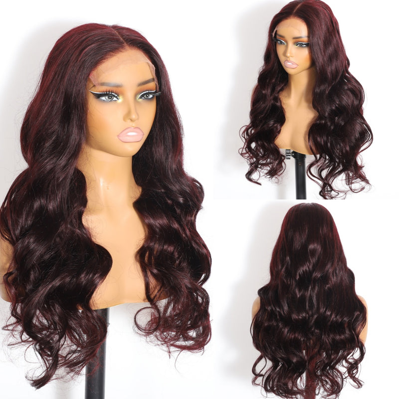 ZSF Hair Stunning Plum Color HD Lace Closure Body Wave Virgin Hair Unprocessed Human Hair 1Piece