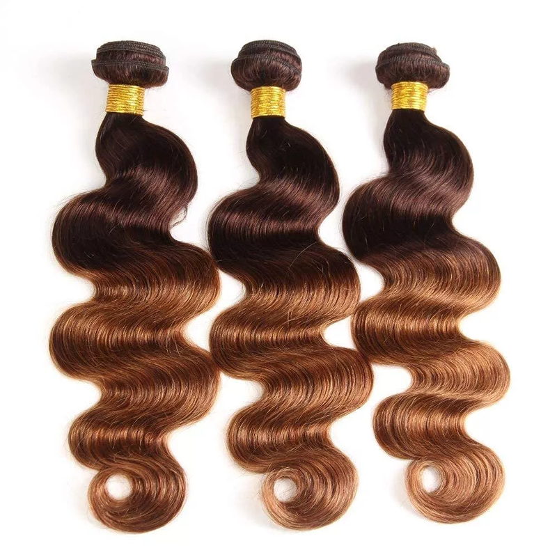 ZSF Ombre T4/30 Body Wave Virgin Hair 3Bundles With Lace Frontal 100% Human Hair