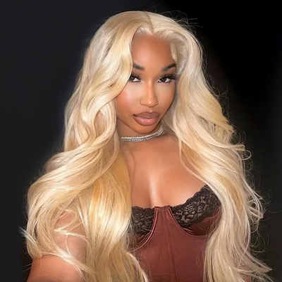 Deals | ZSF Hair Russian 613 Blonde Remy Hair Body Lace Frontal Wig 100% Human Hair