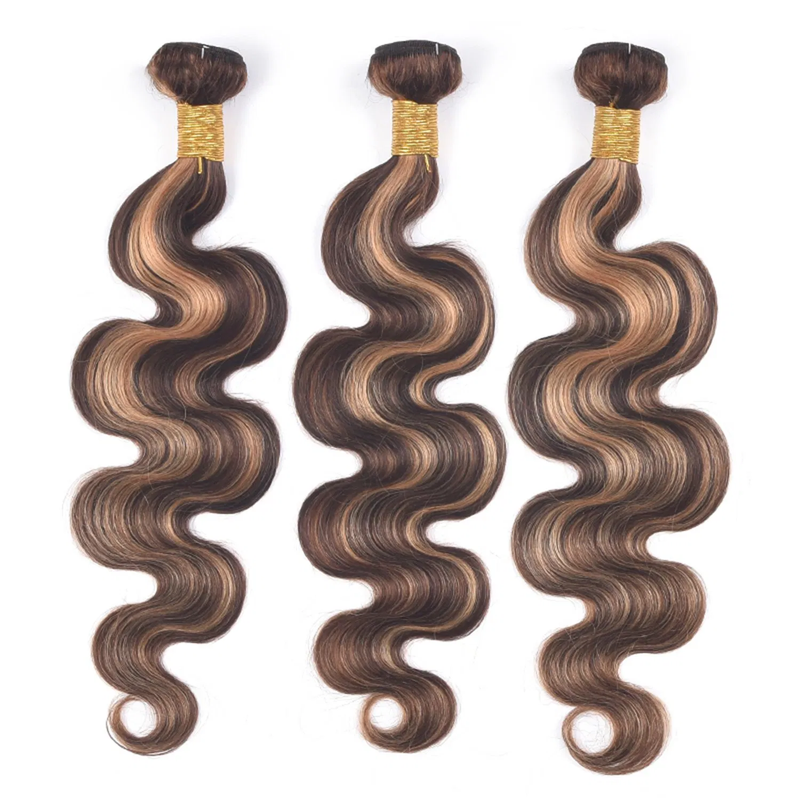 ZSF Ombre P4/30 Body Wave Virgin Hair 3Bundles With Lace Closure 100% Human Hair