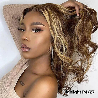 ZSF Honey Blonde 4/27# Short Cut Bob Body Wave Wig Pre-cut Lace Unprocessed Wigs